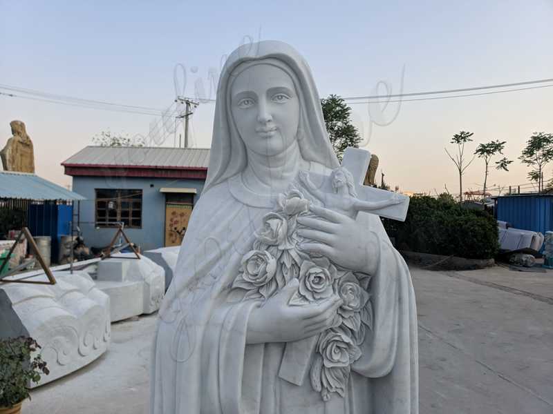 Our Lady of Mary White Marble Statue