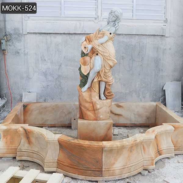 Outdoor Carving Female Statue Water Fountains Natural Stone Fountain Design for Sale MOKK-524