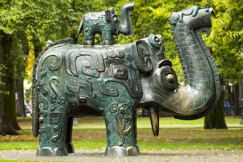 Outdoor Large Bronze Elephant Statue