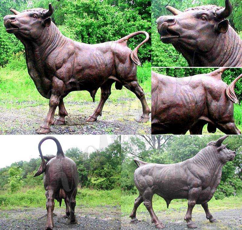 Outdoor Large Copper Bull Statue for Sale