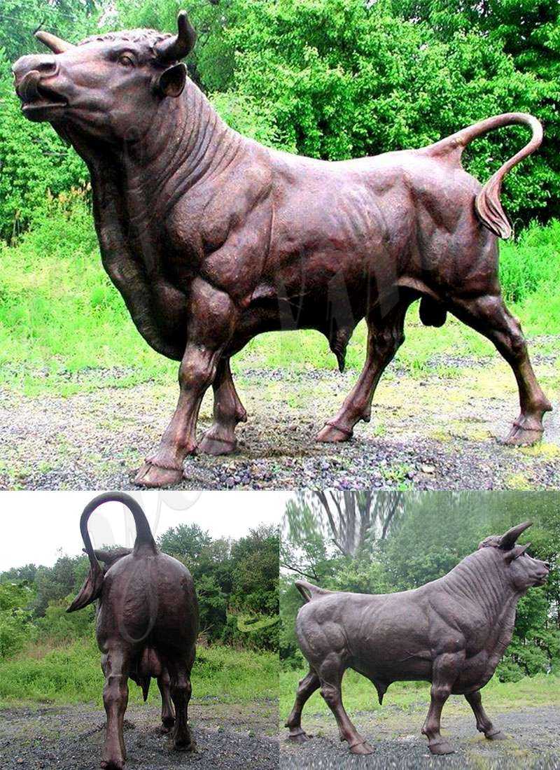 Strong Outdoor Large Copper Bull Statues