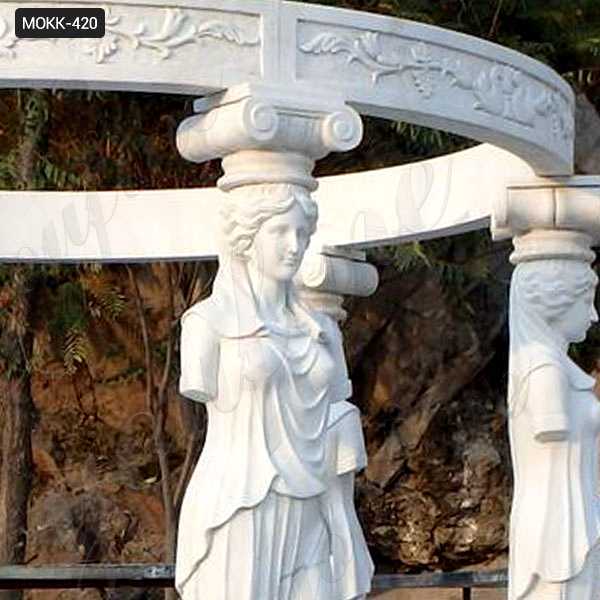 White Marble Lady Figure Gazebo