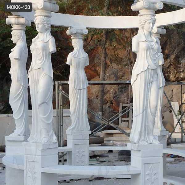 White Marble Lady Figure Gazebos