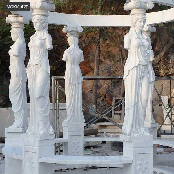 White Marble Lady Figure Gazebos on sale