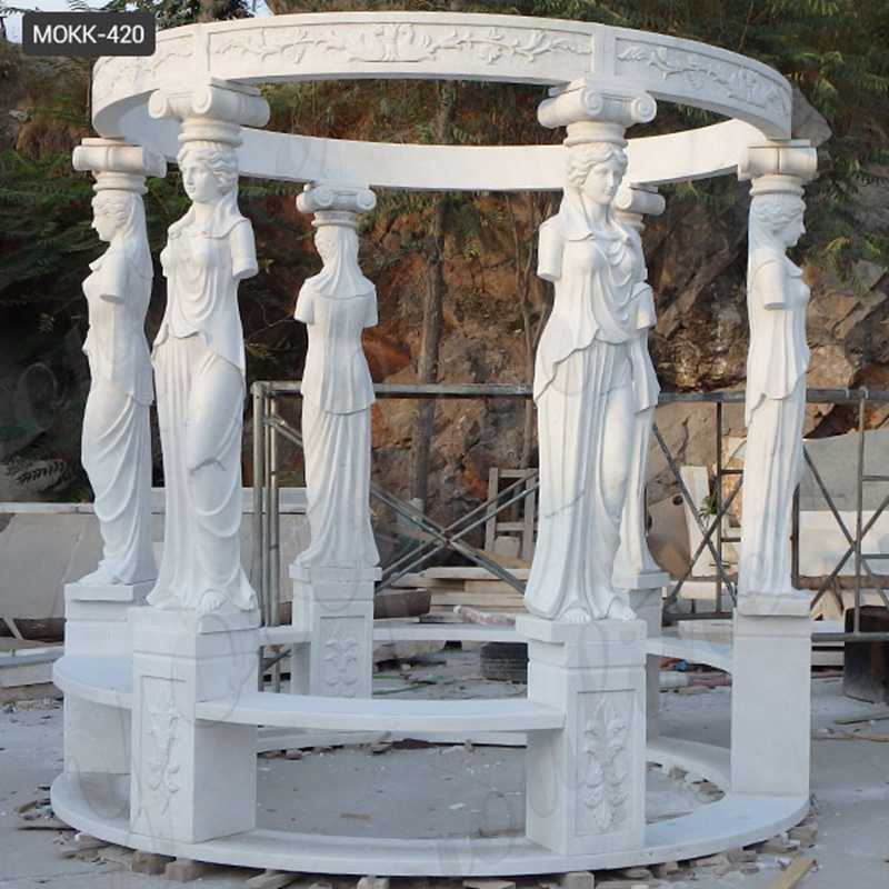 White Marble Lady Figure Gazebos