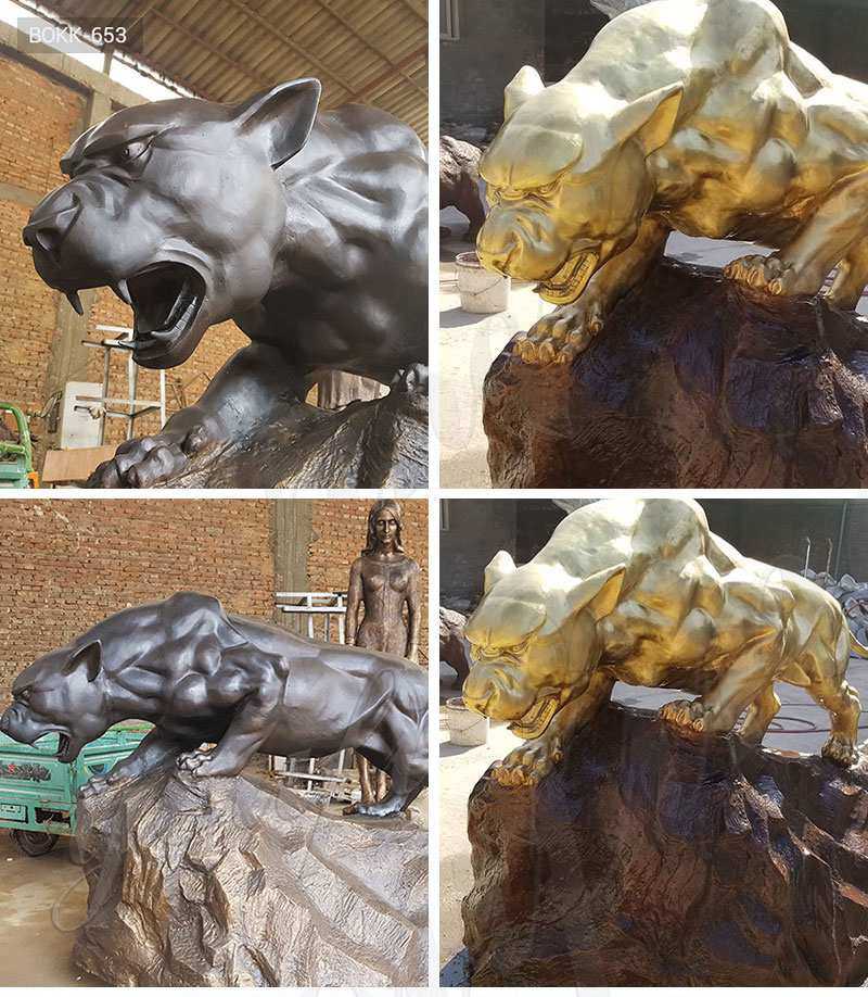 Wildlife Outdoor Bronze Leopard Sculpture