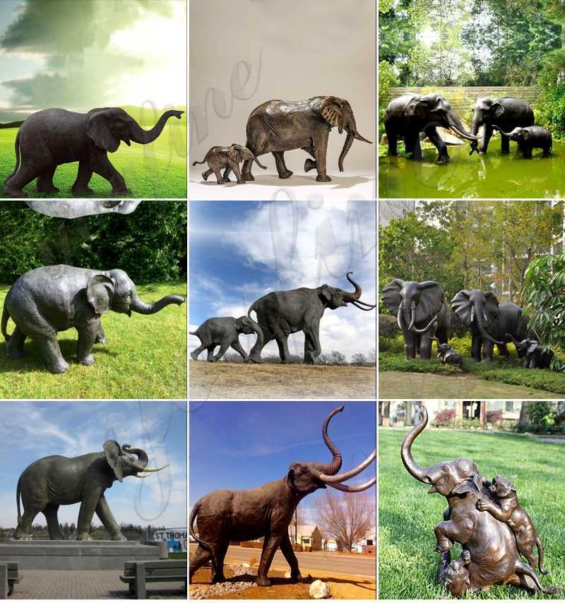 bronze elephants sculpture
