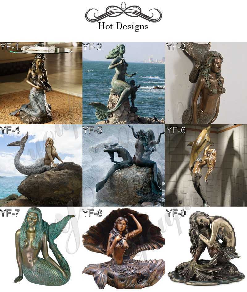 bronze mermaid statue-02