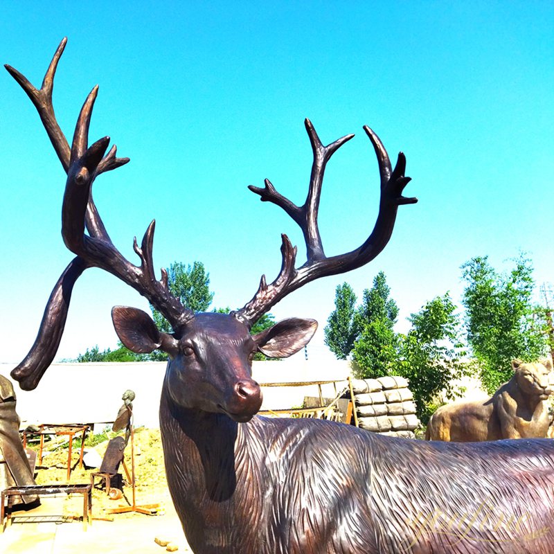 large Bronze Reindeer Sculpture