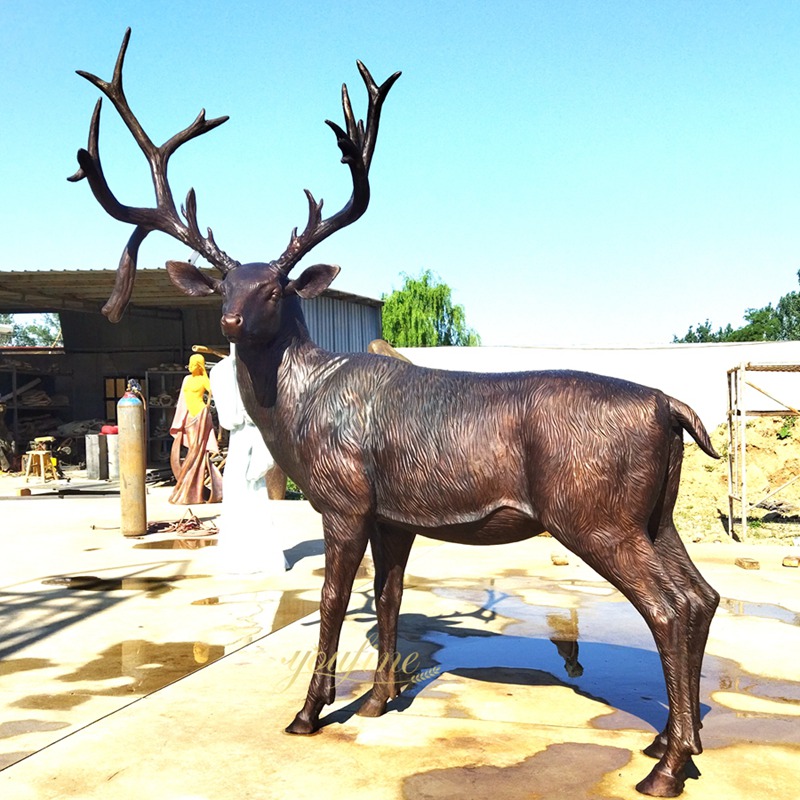large Bronze Reindeer Statue
