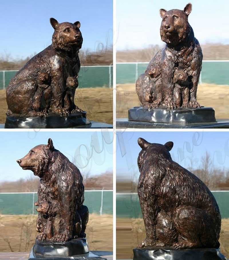 life size Casting Bronze Grizzly Bear Statues