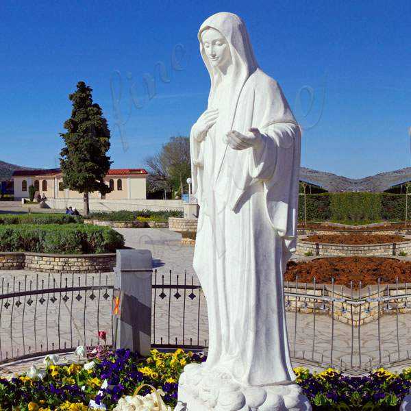 white marble our lady of medjugorje statue for sale