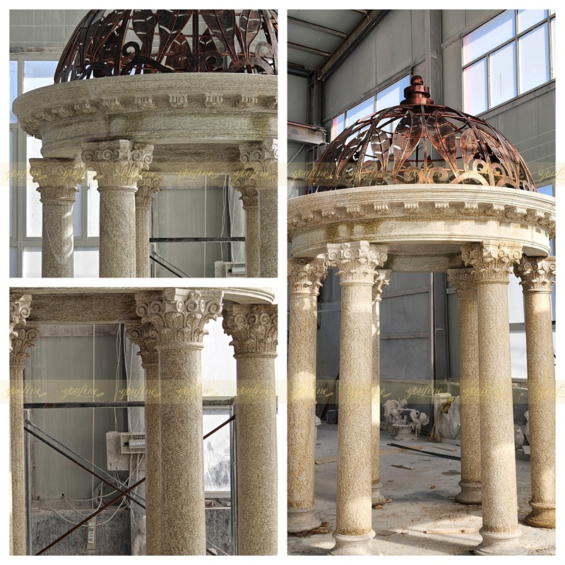 natural Beige Granite Stone Gazebo