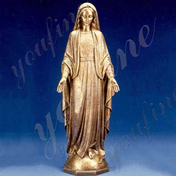 Best Autique Life Size Bronze Blessed Mother Mary Outdoor Statue BOKK-635