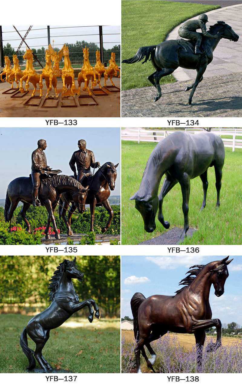 Bronze Horse Statue with Man Statue for Sale