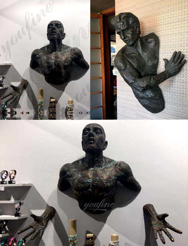 Bronze Matteo Pugliese Sculptures Amazing Sculptures That Emerge from Walls