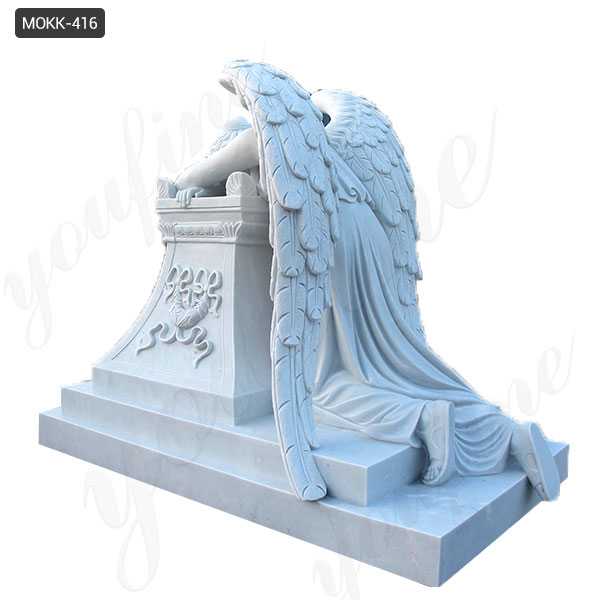 Buy White Marble Monument with Weeping Angel Statue