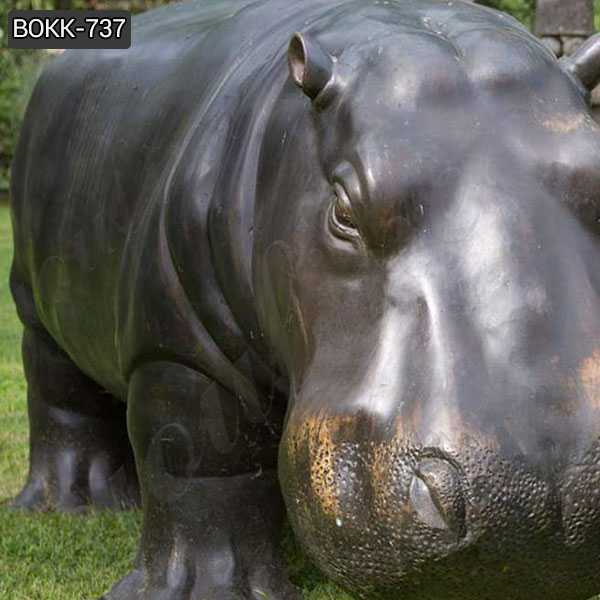 Casting Hippo Bronze Sculpture Wildlife Animal Statue for Sale BOKK-737