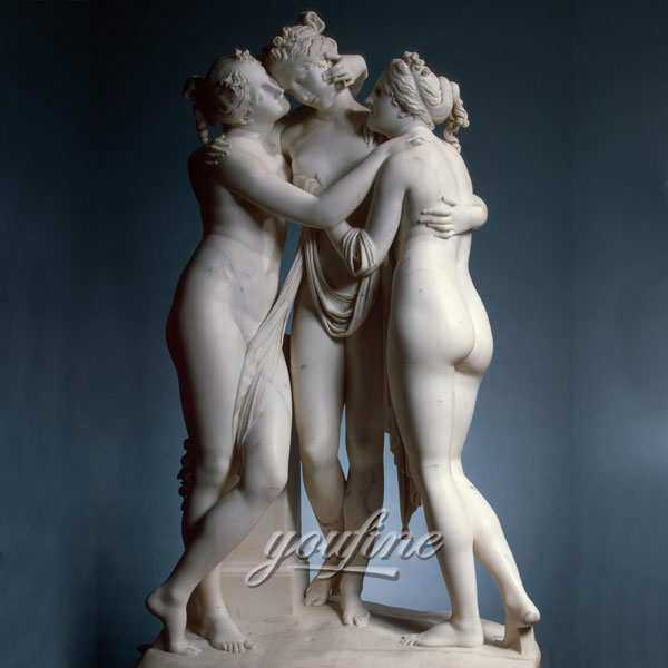 Famous art sculptures life size marble the three graces garden ornaments for sale