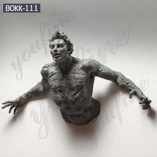 Good Price Hanging Bronze Abstract Man Wall Statue Replica BOKK-111