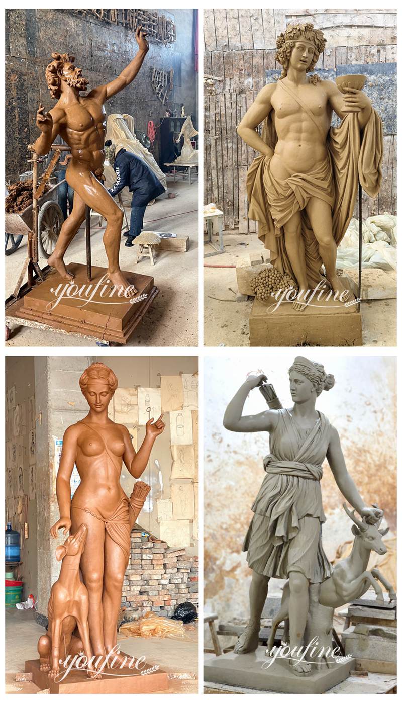 Greek figure sculptures clay model