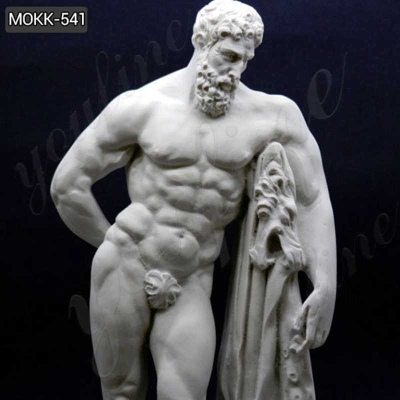 Handmade Marble Farnese Hercules Roman God Statue