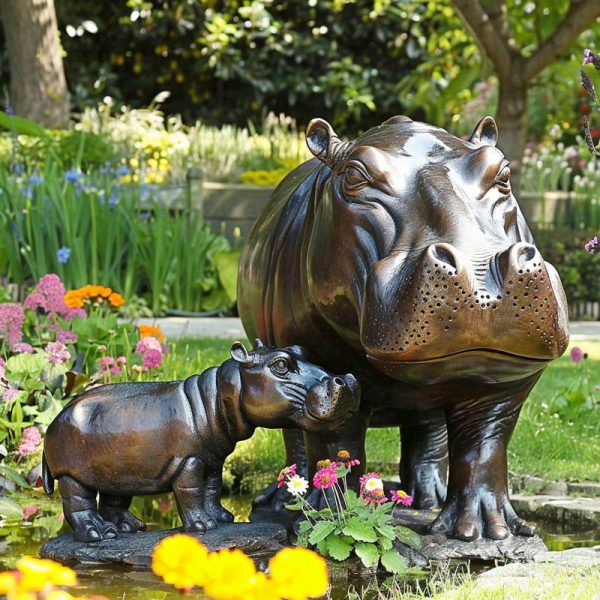 Hippo Bronze Sculpture