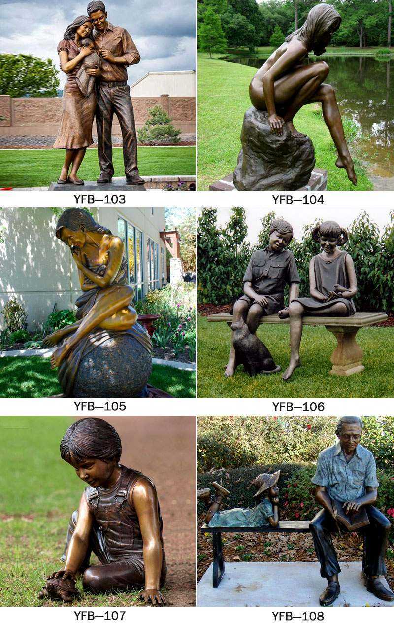 Kids Reading A book on Beach Bronze Statue for sales