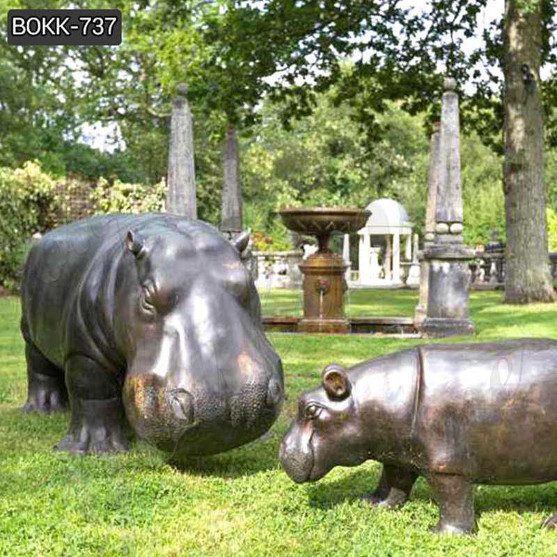 Large Casting Hippo Bronze Sculpture Wildlife Animal Statue for Sale