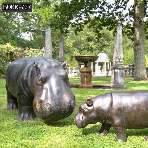 Large Casting Hippo Bronze Sculpture Wildlife Animal Statue for Sale BOKK-737