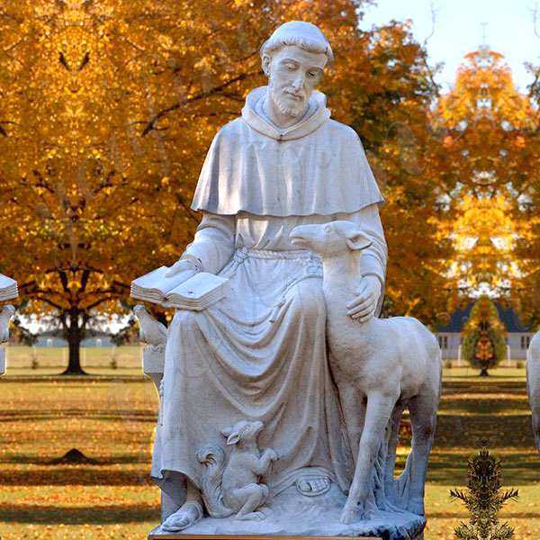 Large Catholic St. Francis of Assisi with Animals statue