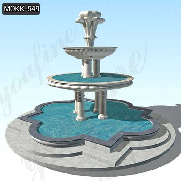 Large Outdoor Two Tiered Stone Fountain Garden Decor Supplier MOKK-549