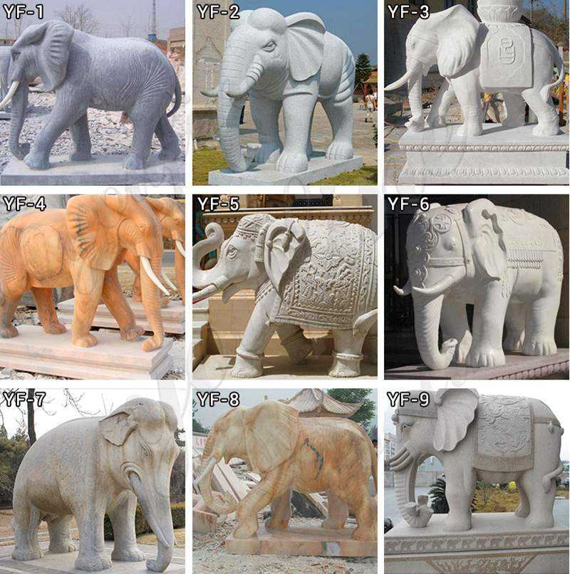 Large Size Marble Elephant Statue for Yard Decoration