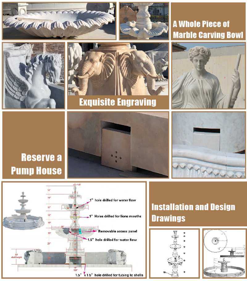 Lowest Price Tiered Marble Water Fountain for sales