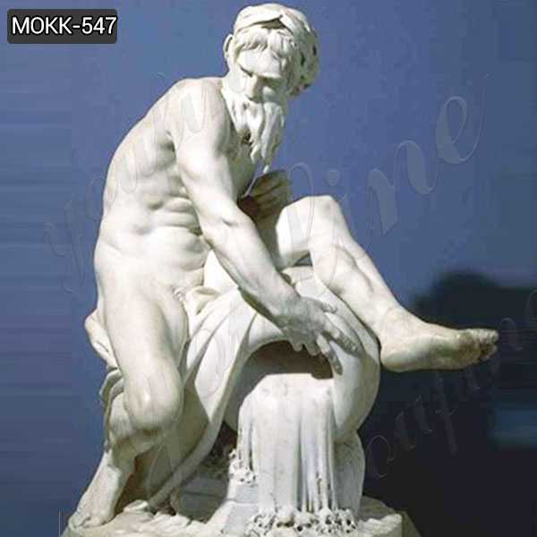 Marble Statue A River God by Jean-Jacques Caffieri Replica