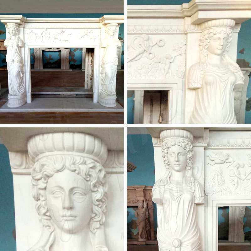 Modern Statury Marble Fireplace Mantel