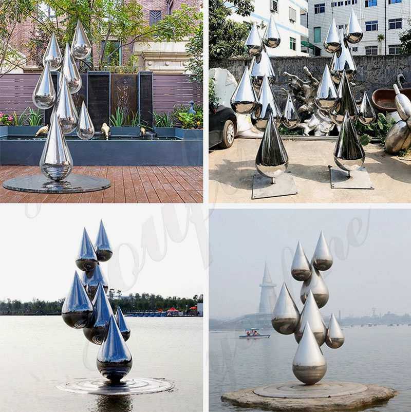 Modern large outdoor stainless steel metal sculpture for outdoor