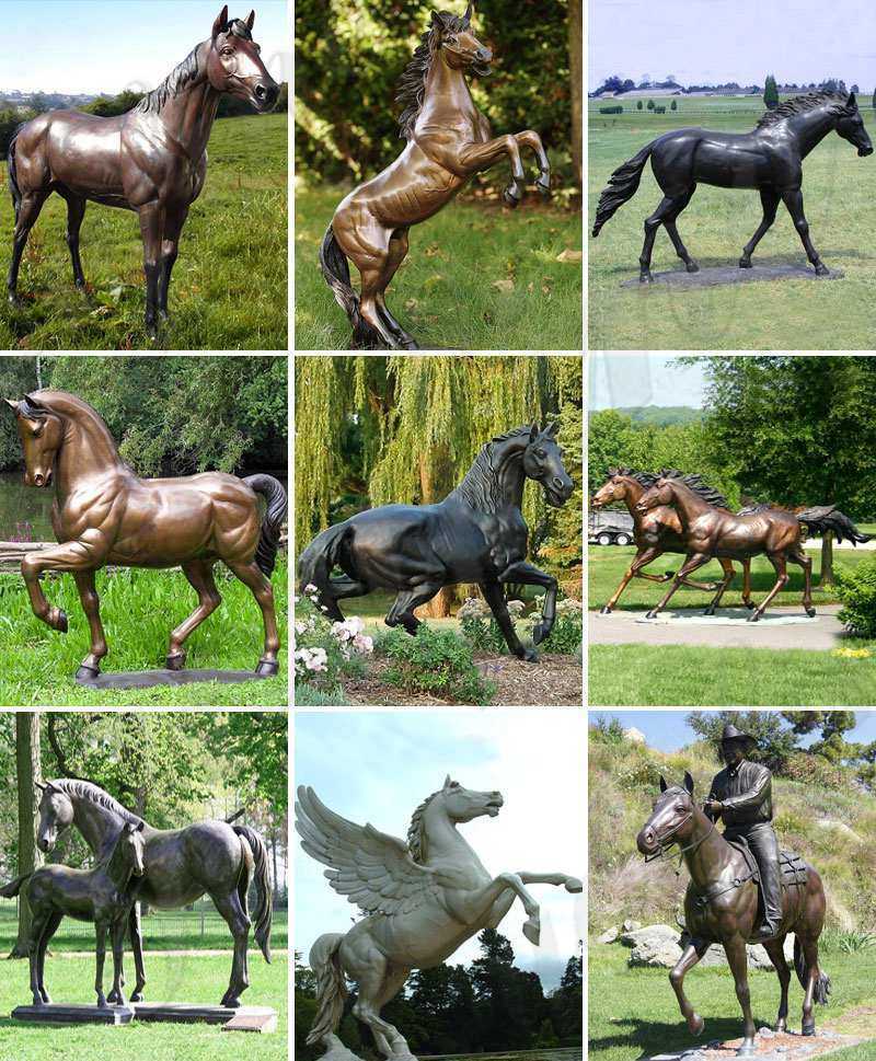 Outdoor Casting Bronze Life Size Horse Statue