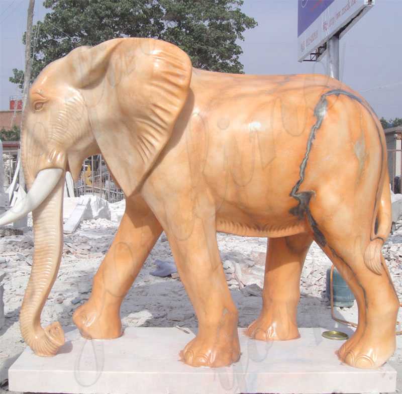 Outdoor Large Size Marble Elephant Statue for Yard Decoration for sale