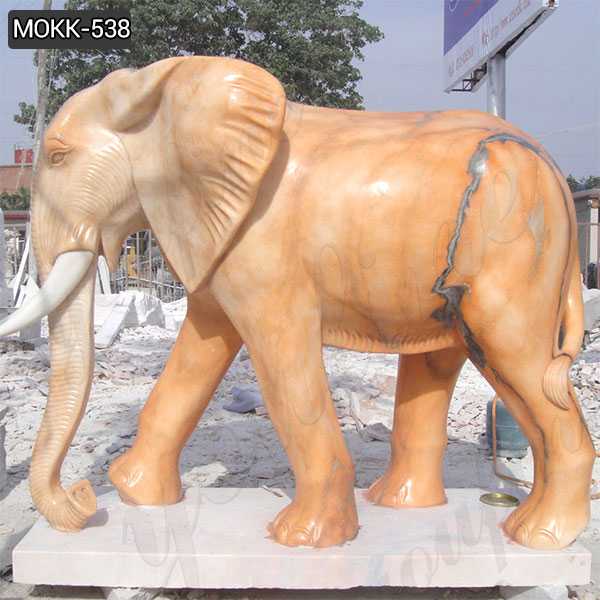 Outdoor Large Size Marble Elephant Statue for Yard Decoration