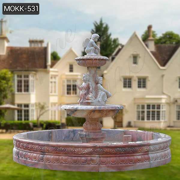 Outdoor Stone Garden Water Fountain Carved with Angel Statues