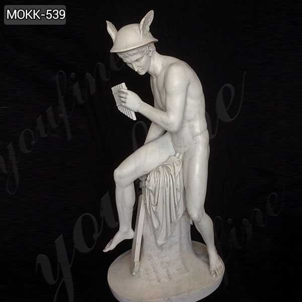 Sitting Nude Mercury Stone Statue Famous Art Sculpture Replica