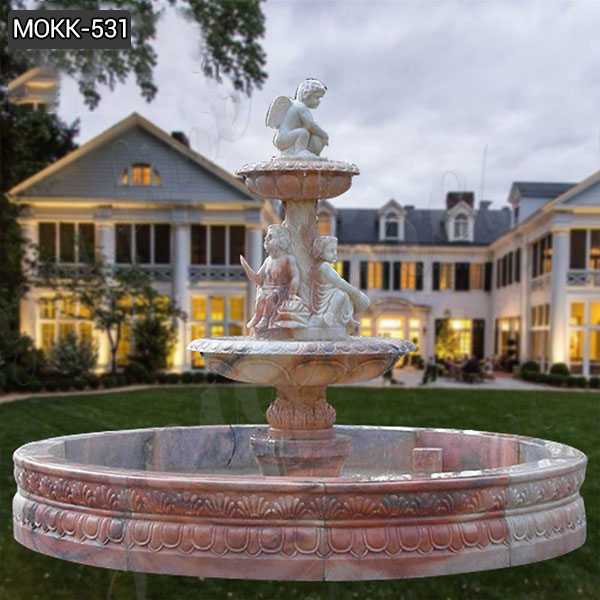 Outdoor Stone Garden Water Fountain Carved with Angel Statue MOKK-531