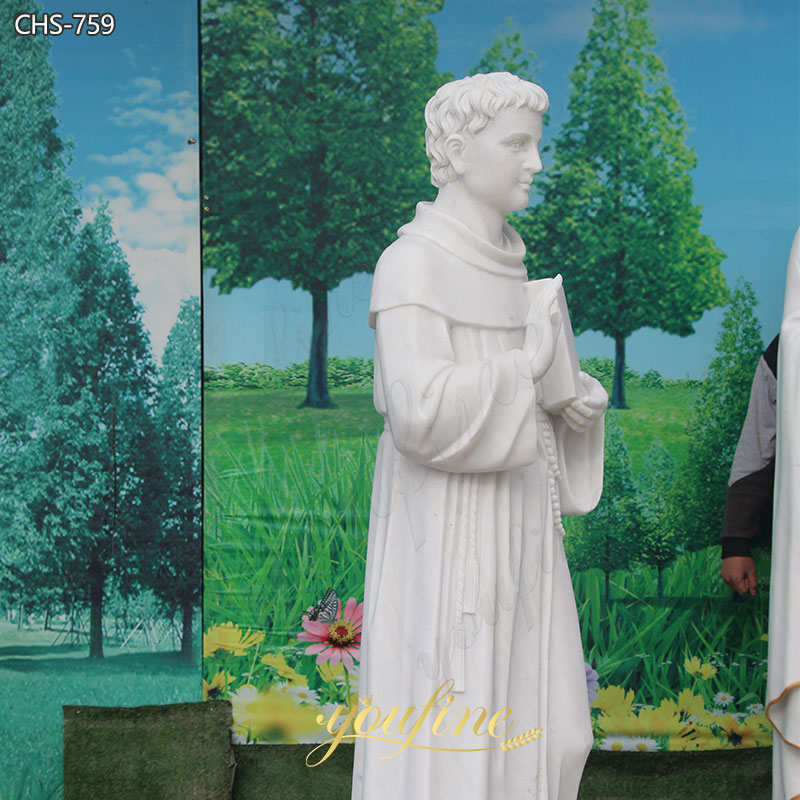 White St. Thomas Aquinas Marble Statue