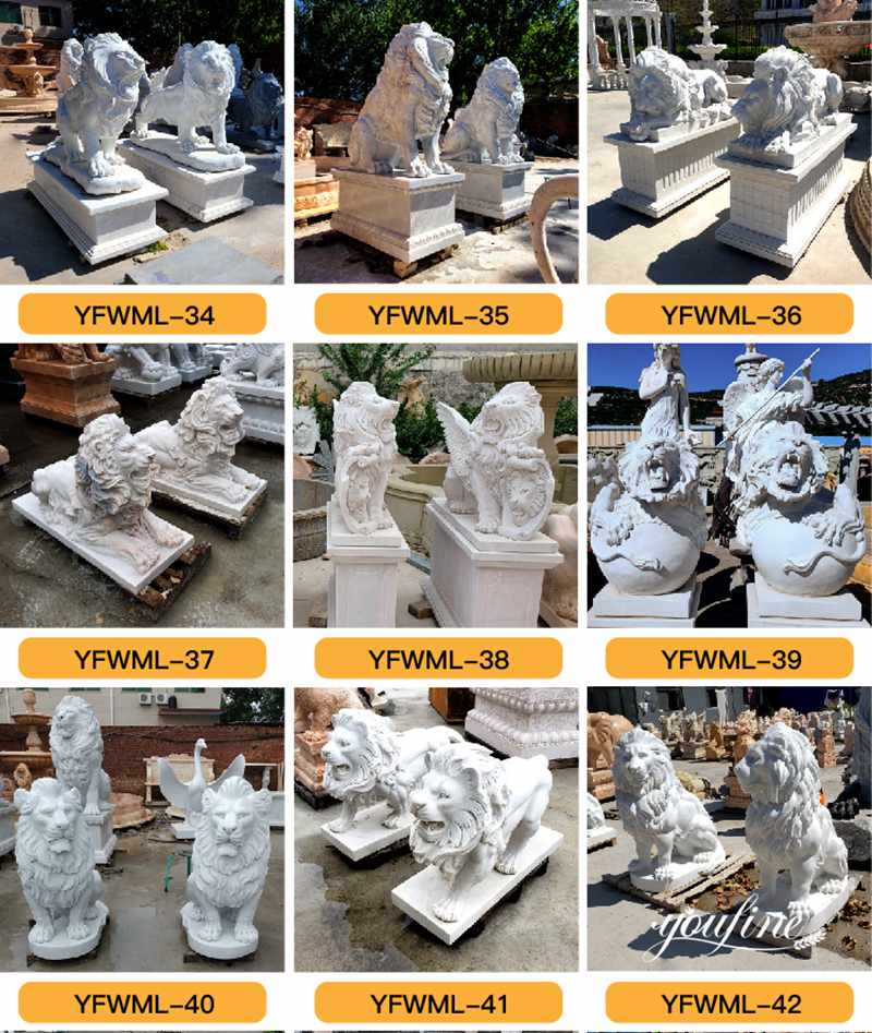 chinese guardian lions for sale-YouFine Sculpture (6)