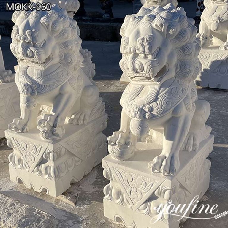 Foo Dog Statue Marble Animal Sculptures YouFine Sculpture