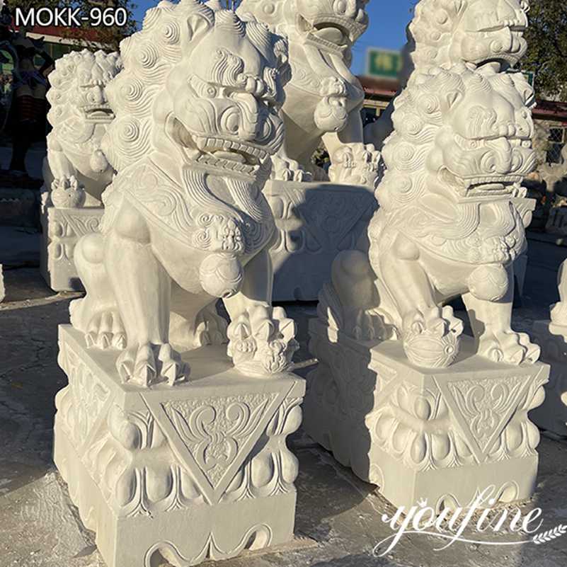 Large Marble Chinese Lion Statues for Sale Yard Decor MOKK960 YouFine Sculpture