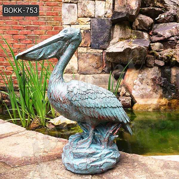 Animal Garden Sculptures Antique Bronze Pelican Statue for Sale BOKK-753