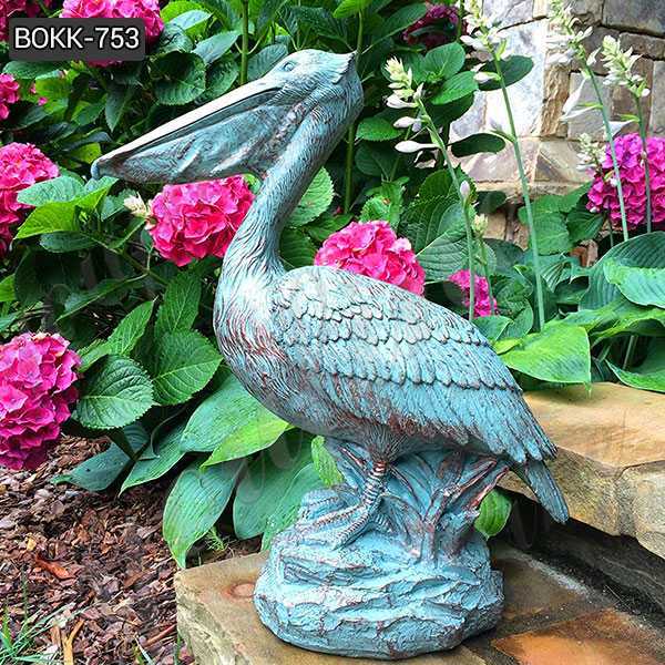 Animal Garden Sculptures Antique Bronze Pelican Statue for Sale