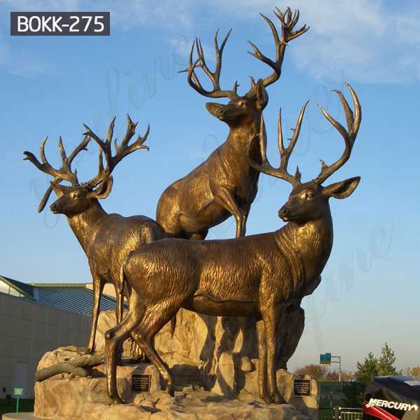 Antique bronze animal sculpture bronze stag statue garden design for sale